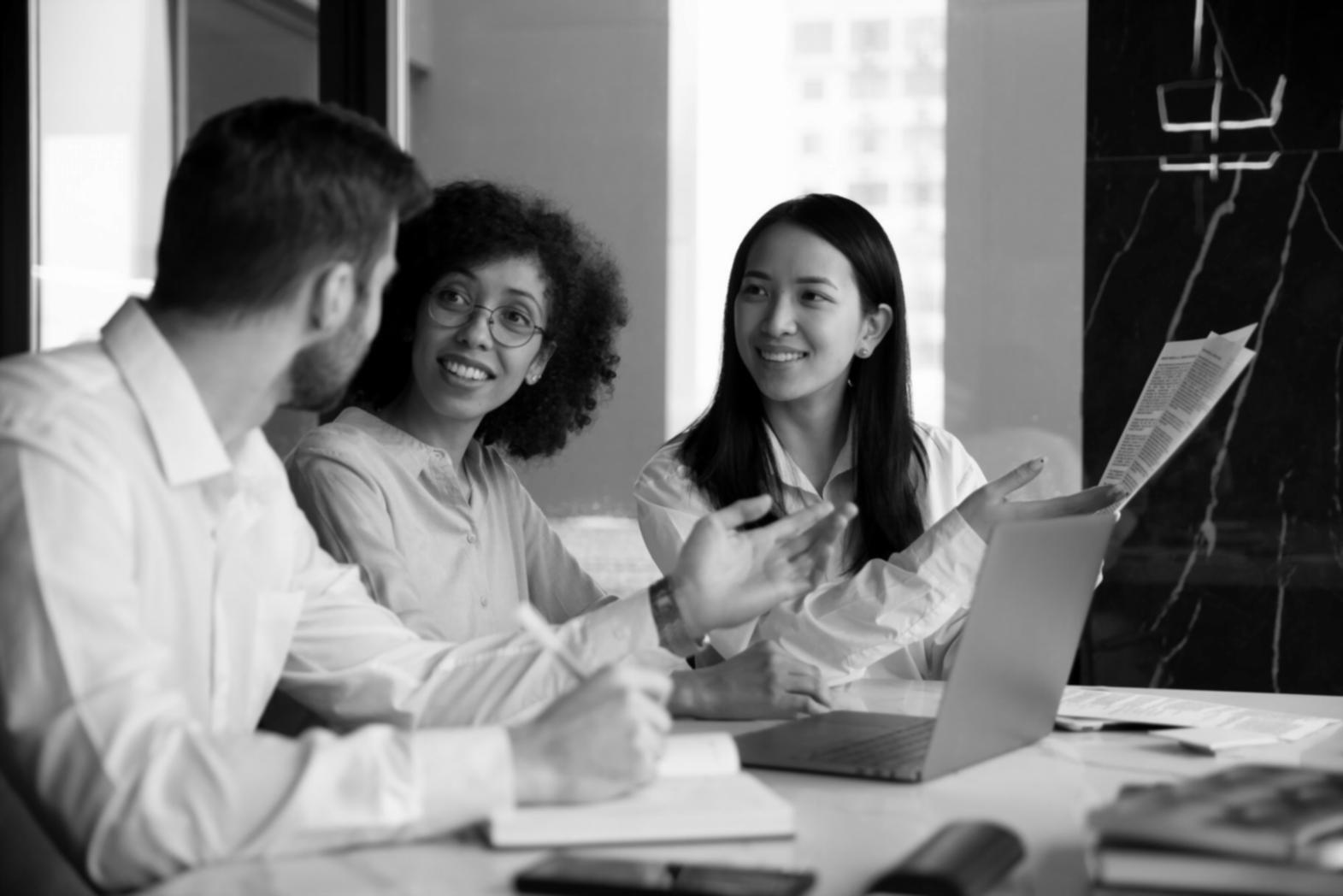 Professional team discussion on financial analysis strategies